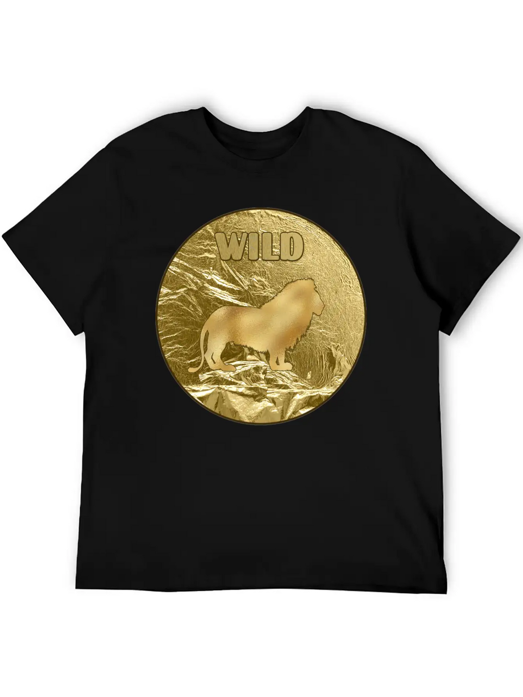 Gold Wild Lion Breathable Soft Cotton T-Shirt – Timeless Casual Look