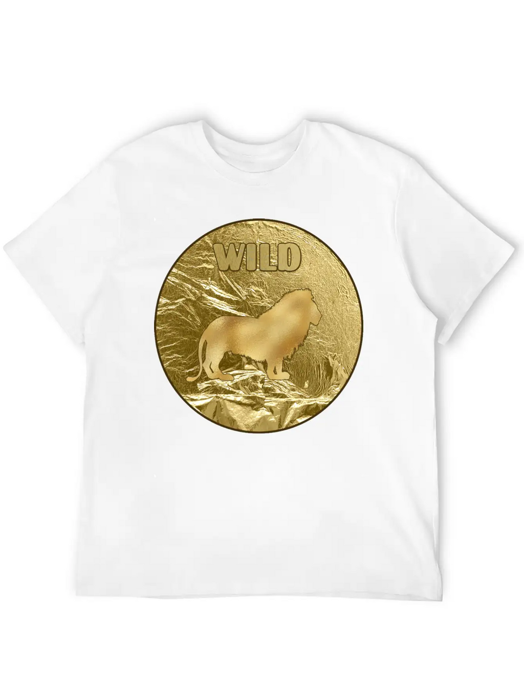 Gold Wild Lion Breathable Soft Cotton T-Shirt – Timeless Casual Look