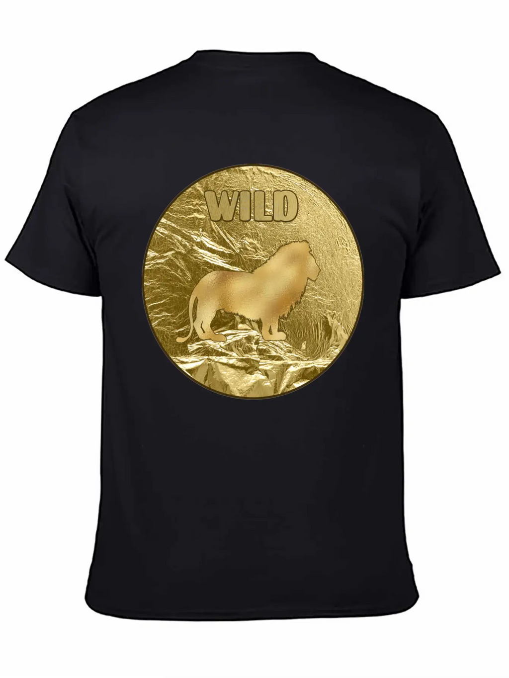 Gold Wild Lion Breathable Soft Cotton T-Shirt – Timeless Casual Look