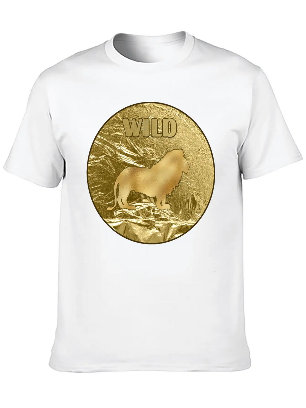 Gold Wild Lion Breathable Soft Cotton T-Shirt – Timeless Casual Look