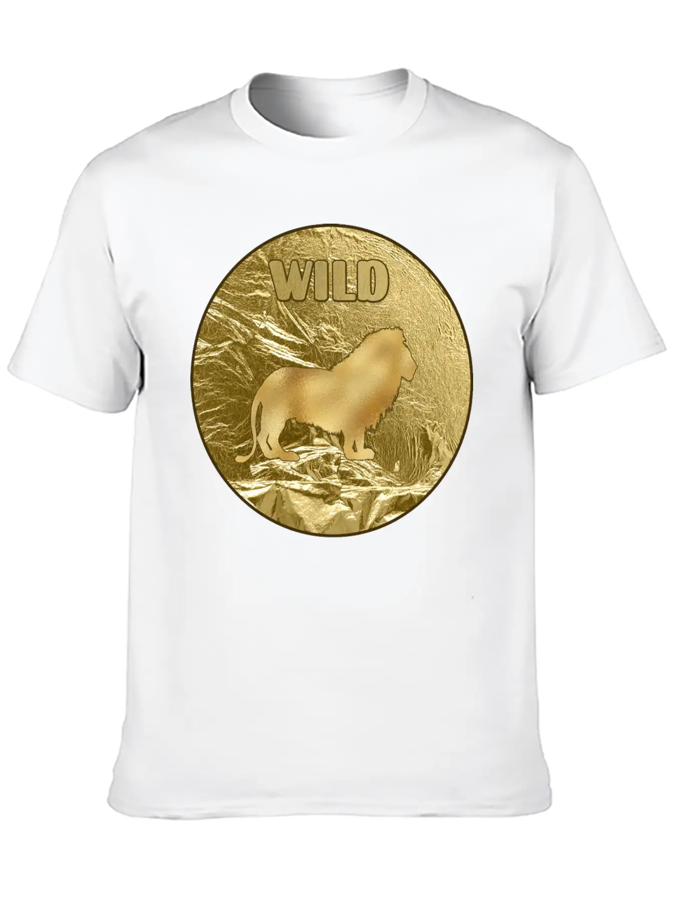 Gold Wild Lion Breathable Soft Cotton T-Shirt – Timeless Casual Look