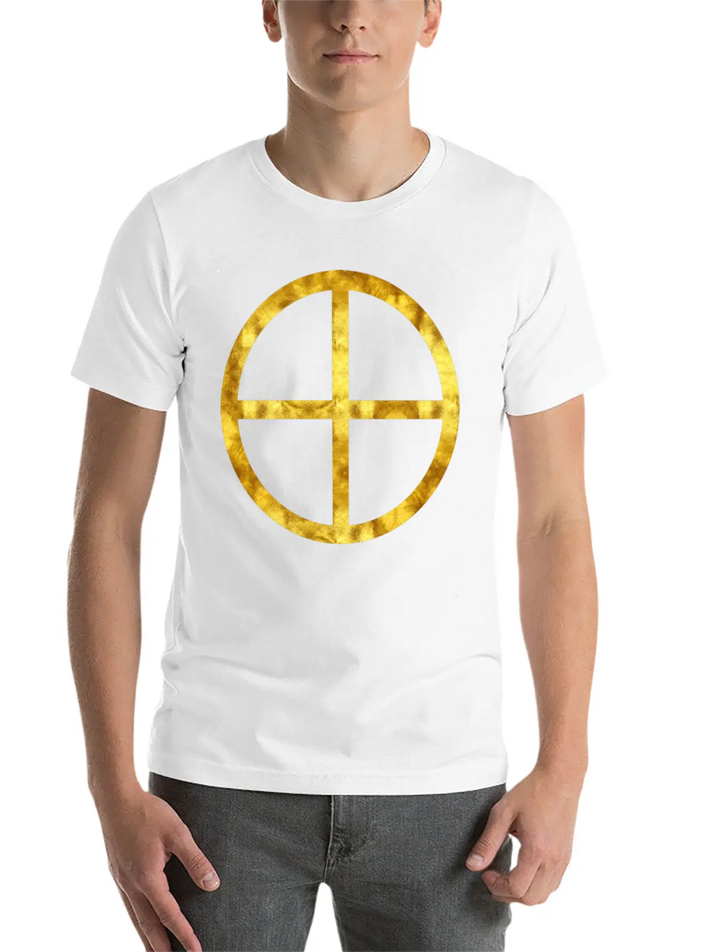 Golden Earth Symbol Unisex Casual T-Shirt – Clean Design For Daily Comfort
