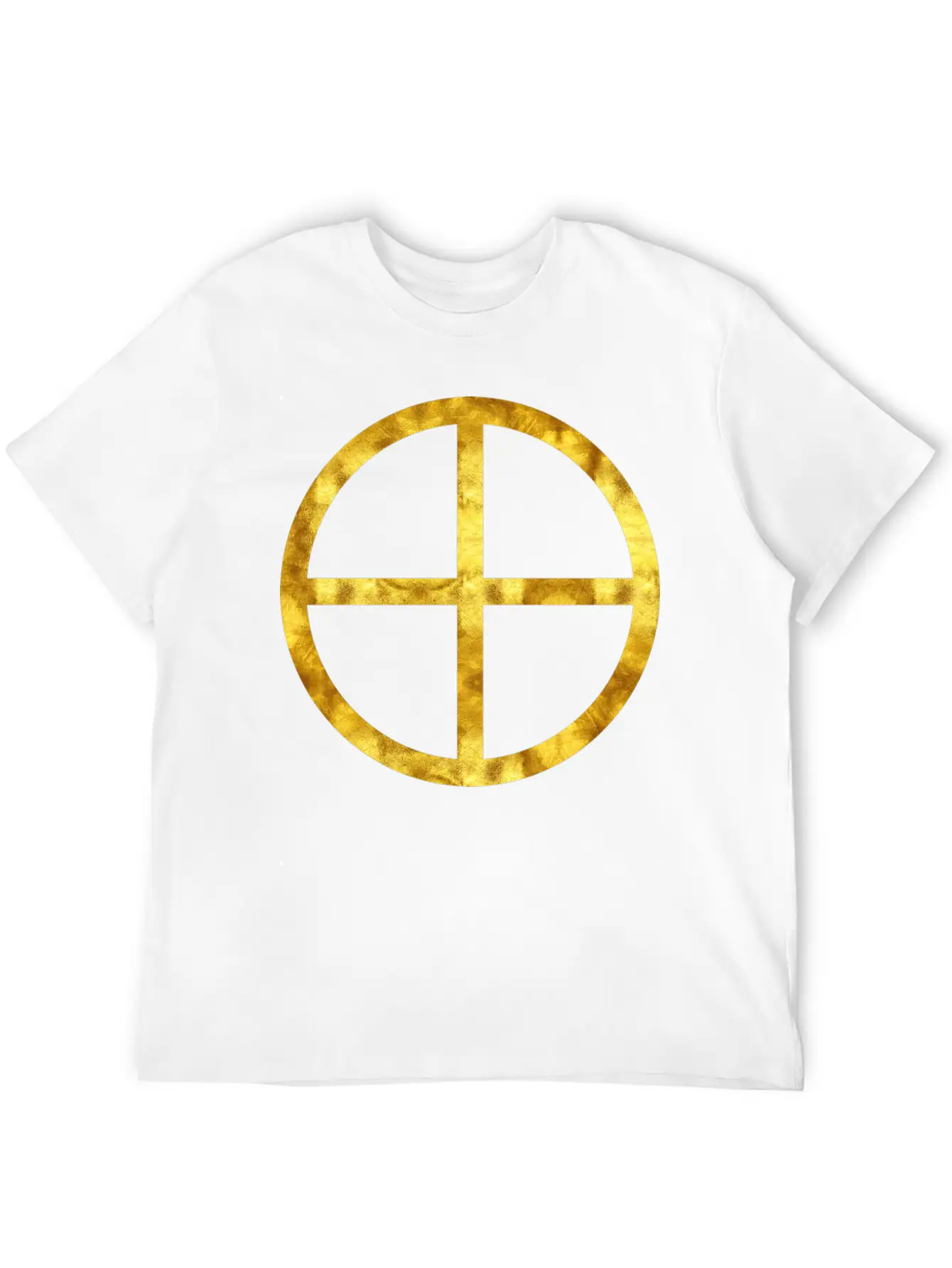 Golden Earth Symbol Unisex Casual T-Shirt – Clean Design For Daily Comfort