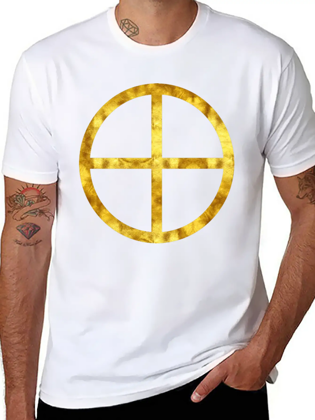 Golden Earth Symbol Unisex Casual T-Shirt – Clean Design For Daily Comfort