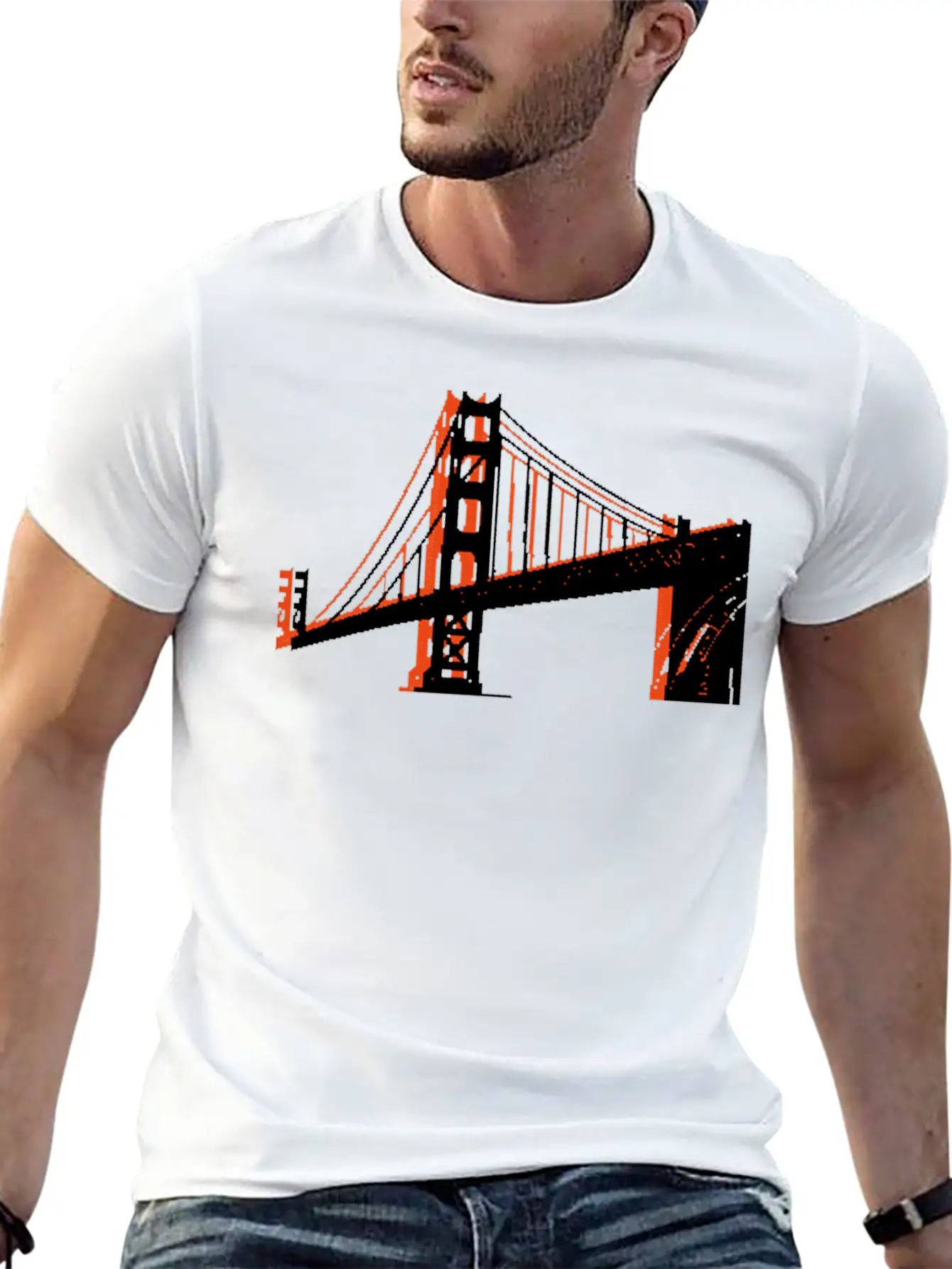 Golden Gate Bridge Unisex Short Sleeve Soft Cotton T-Shirt – Casual Everyday Wear