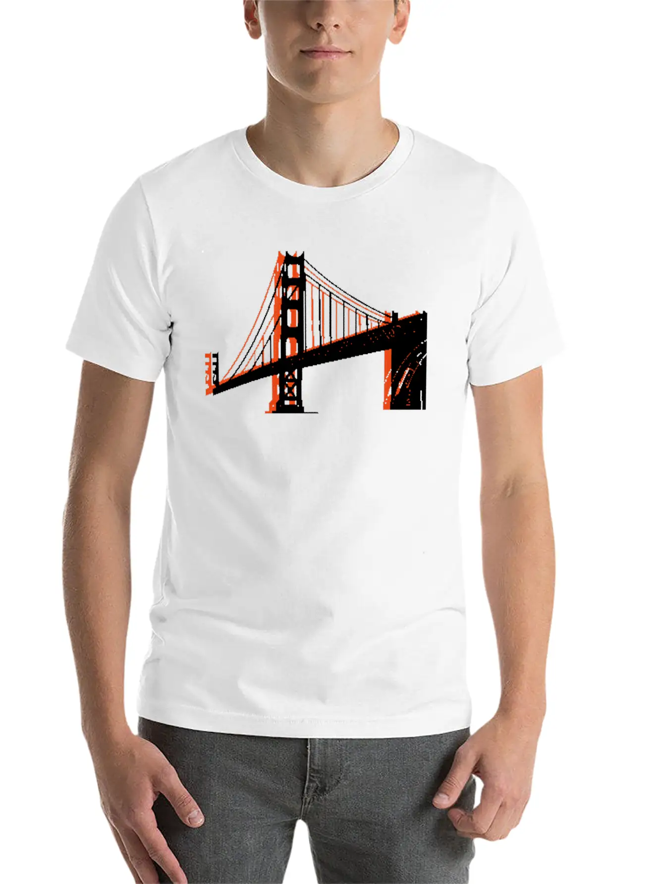 Golden Gate Bridge Unisex Short Sleeve Soft Cotton T-Shirt – Casual Everyday Wear