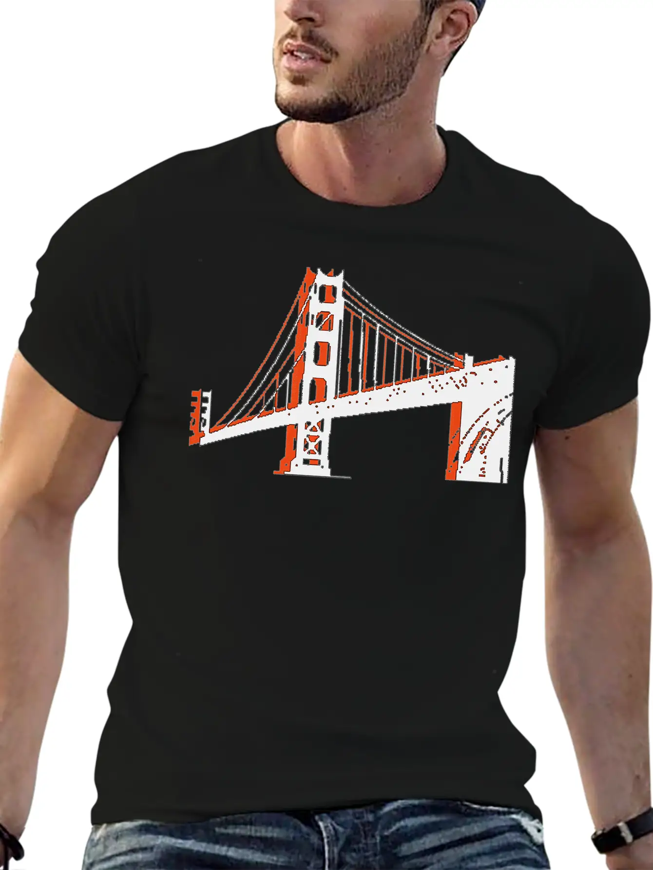 Golden Gate Bridge Unisex Short Sleeve Soft Cotton T-Shirt – Casual Everyday Wear