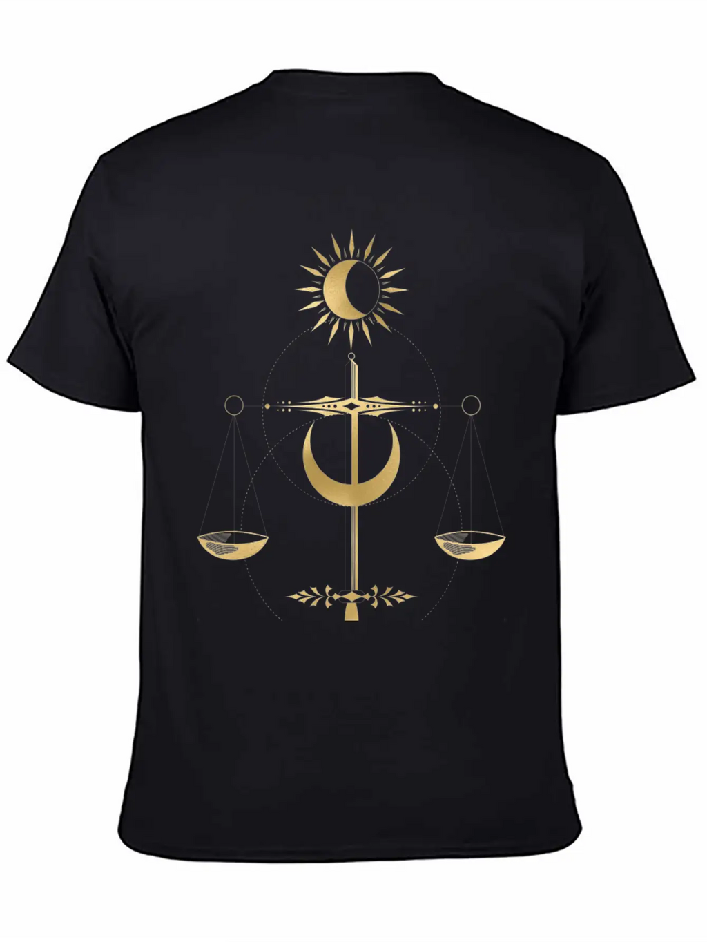 Golden Libra Tarot Style Justice Unisex Casual T-Shirt – Clean Design For Daily Comfort
