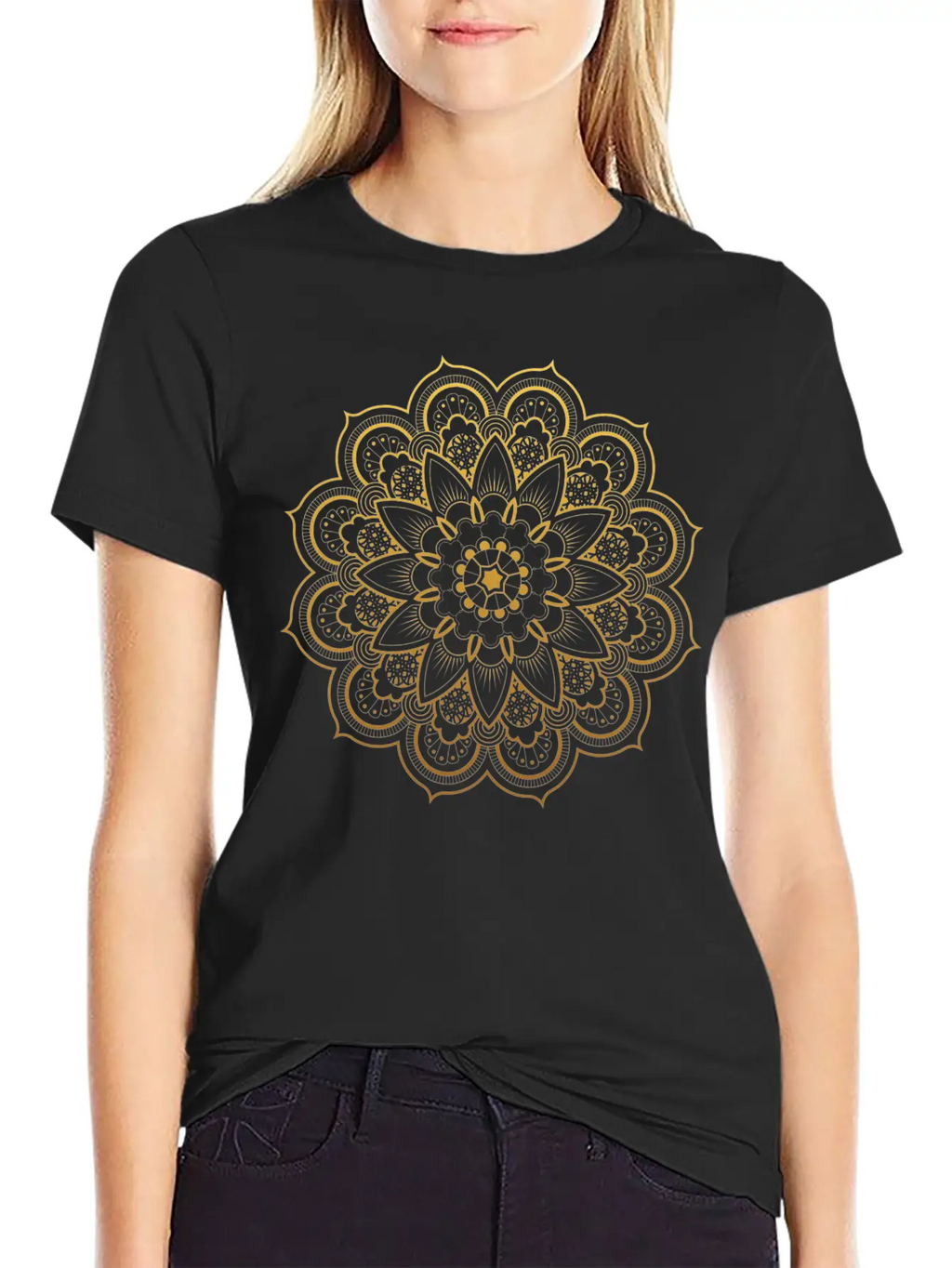 Golden Mandala Diwali Essential Cotton Tee For Daily Outfits – Unisex Style