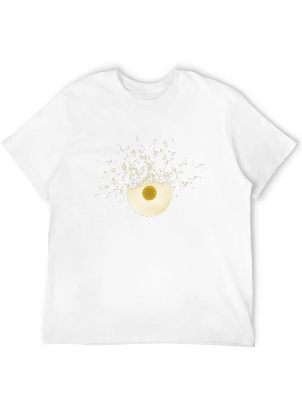 Golden Record Vinyl Music Notes Retro Lifestyle Unisex Casual T-Shirt – Clean Design For Daily Comfort