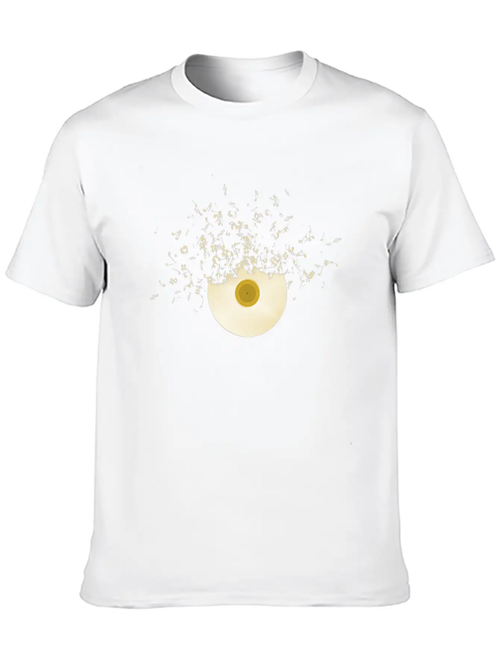 Golden Record Vinyl Music Notes Retro Lifestyle Unisex Casual T-Shirt – Clean Design For Daily Comfort