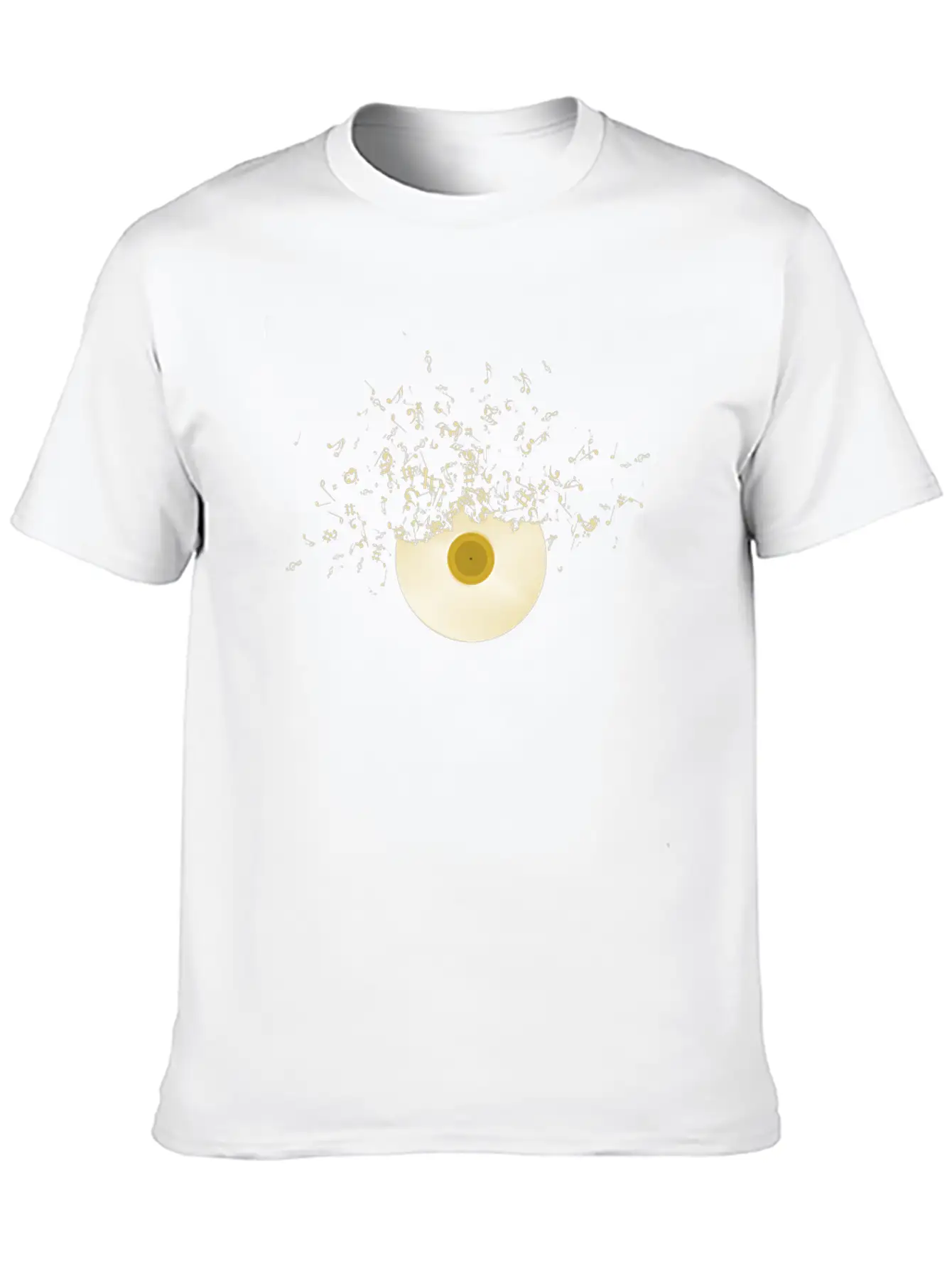 Golden Record Vinyl Music Notes Retro Lifestyle Unisex Casual T-Shirt – Clean Design For Daily Comfort
