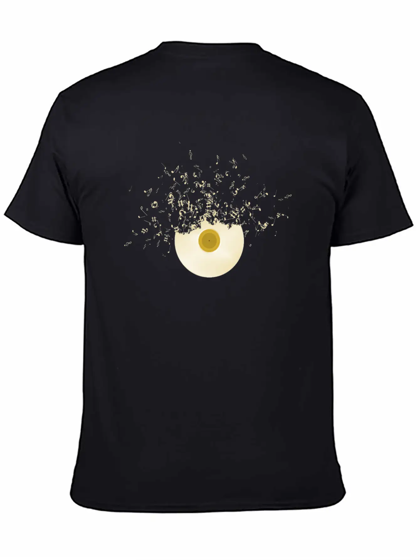 Golden Record Vinyl Music Notes Retro Lifestyle Unisex Casual T-Shirt – Clean Design For Daily Comfort