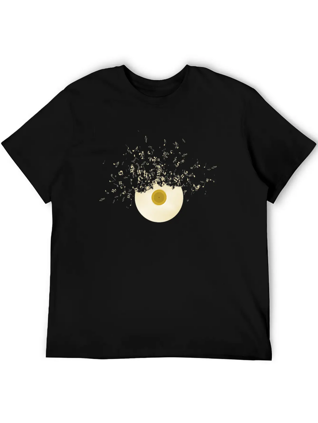 Golden Record Vinyl Music Notes Retro Lifestyle Unisex Casual T-Shirt – Clean Design For Daily Comfort