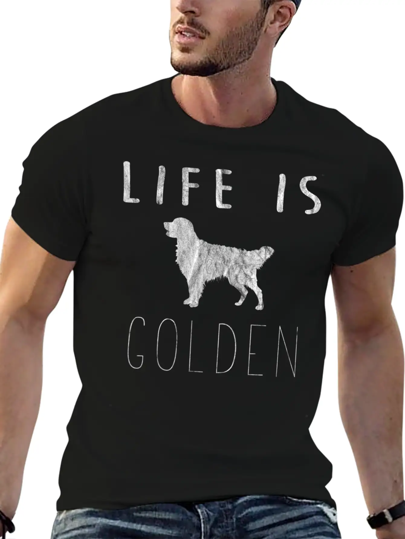Golden Retriever Dog Life Is Golden Classic Fit Graphic Tee For Daily Comfort – Unisex Cotton Shirt