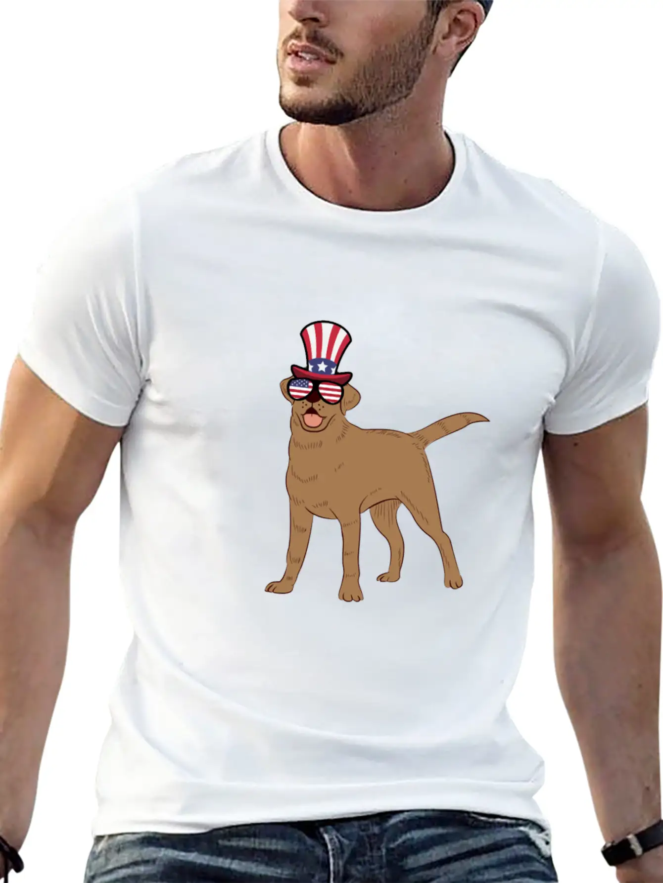 Golden Retriever Happy 4th Of July Unisex Casual T-Shirt – Clean Design For Daily Comfort
