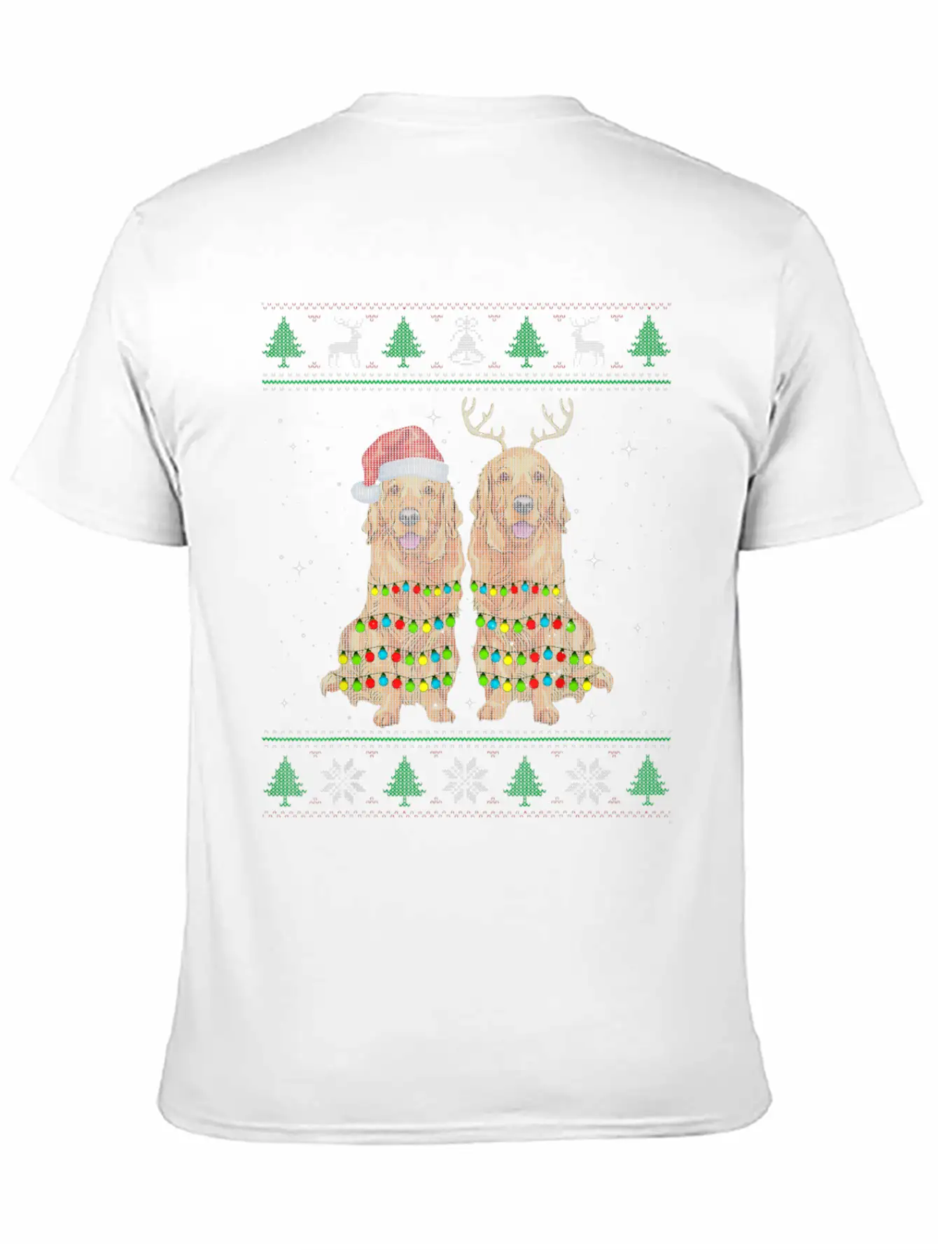 Golden Retriever Ugly Christmas Dog Funny Christma Unisex Short Sleeve Soft Cotton T-Shirt – Casual Everyday Wear
