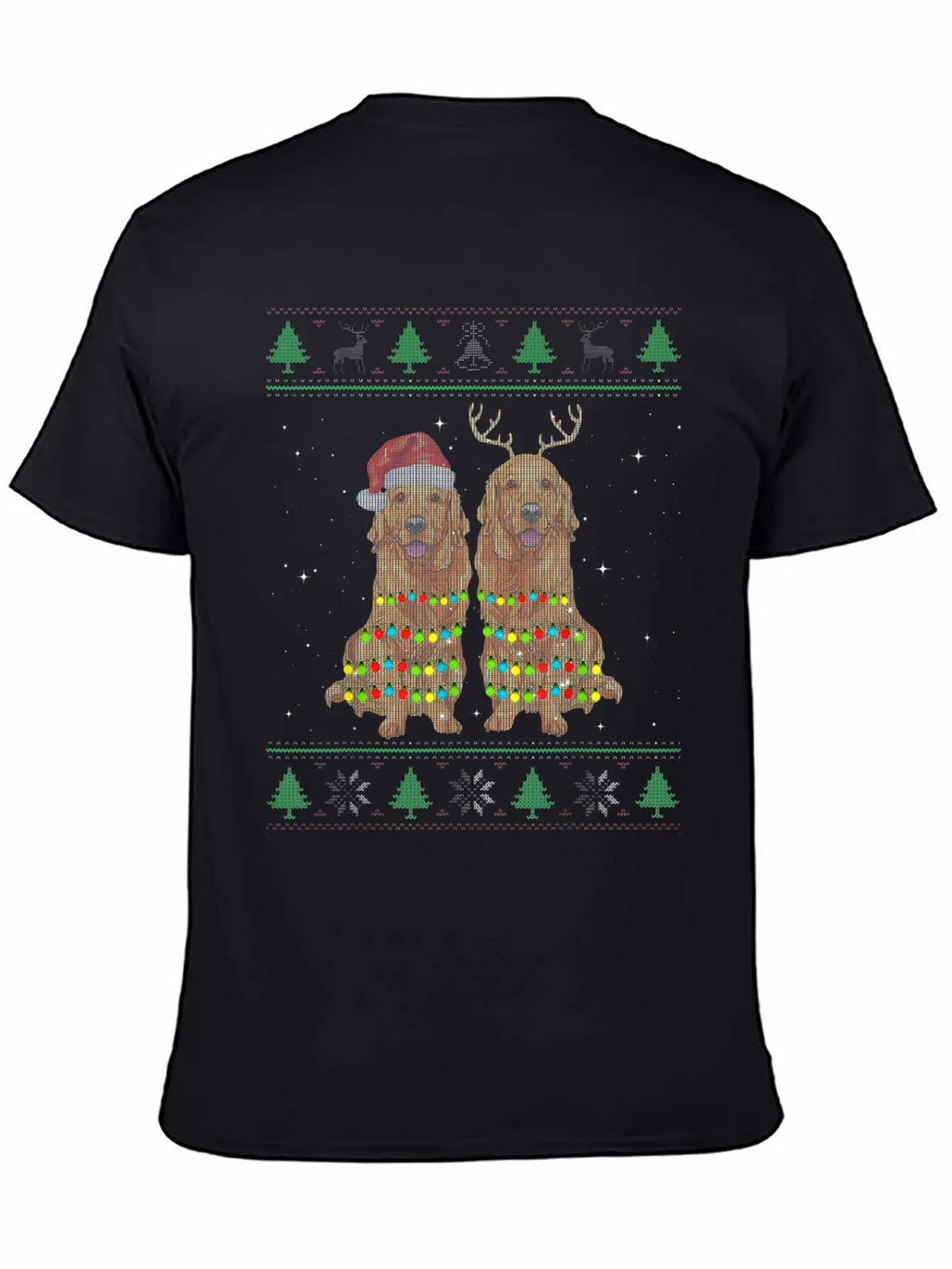 Golden Retriever Ugly Christmas Dog Funny Christma Unisex Short Sleeve Soft Cotton T-Shirt – Casual Everyday Wear