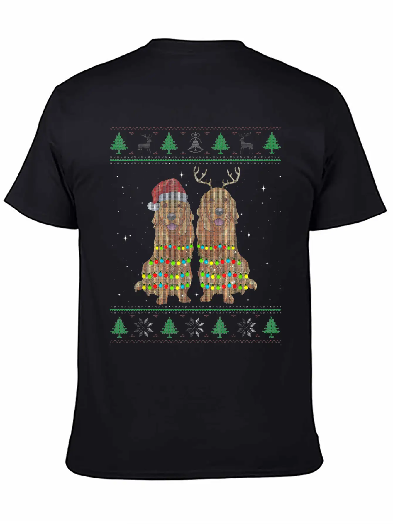 Golden Retriever Ugly Christmas Dog Funny Christma Unisex Short Sleeve Soft Cotton T-Shirt – Casual Everyday Wear