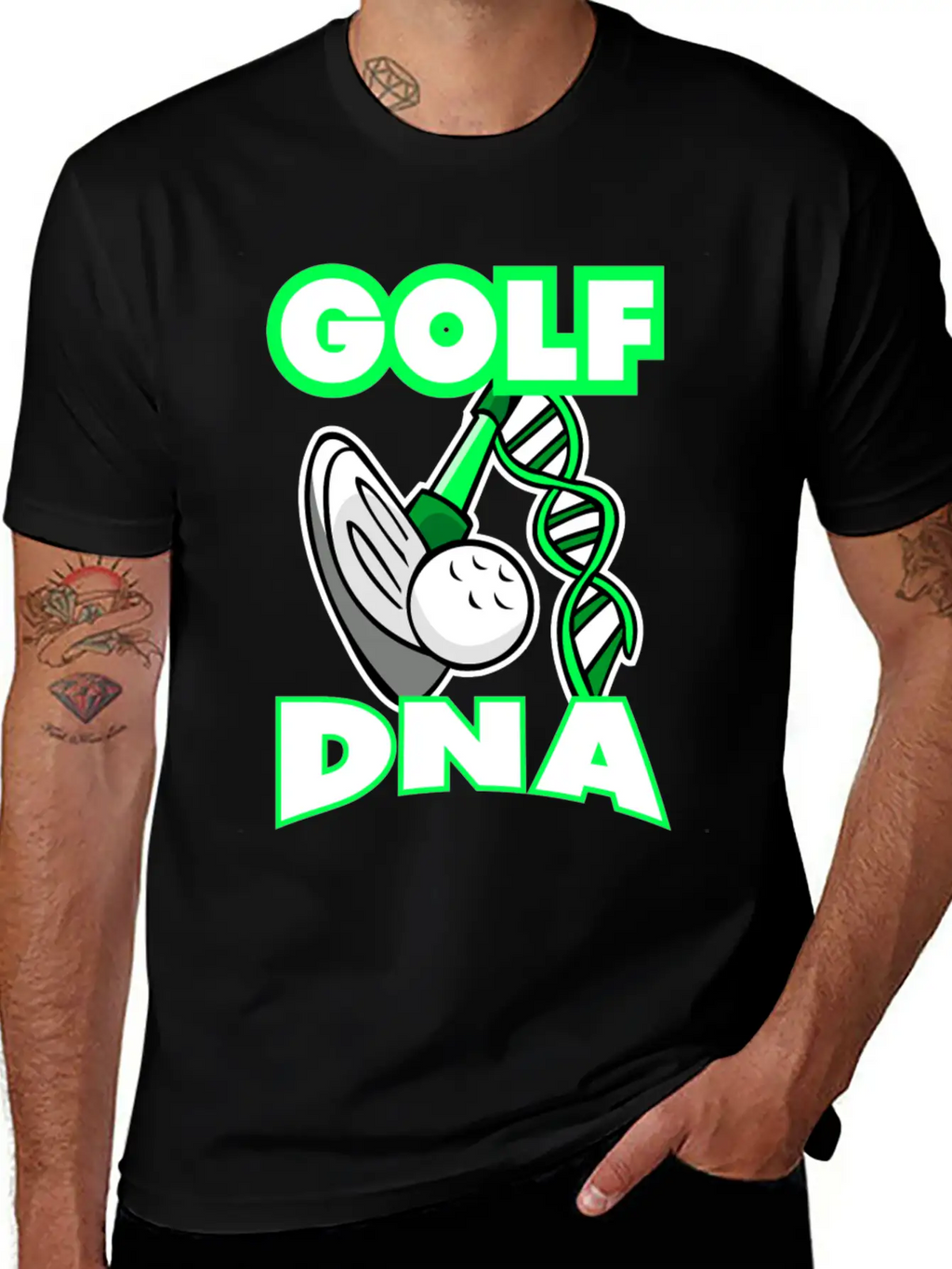 Golf DNA T-Shirt Neon Green Golf Club Unisex Casual T-Shirt – Clean Design For Daily Comfort