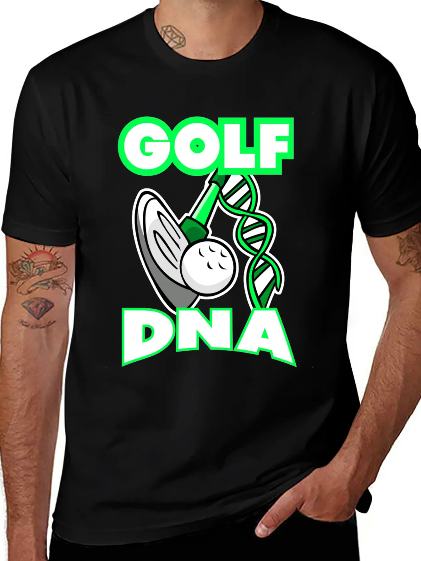 Golf DNA T-Shirt Neon Green Golf Club Unisex Casual T-Shirt – Clean Design For Daily Comfort