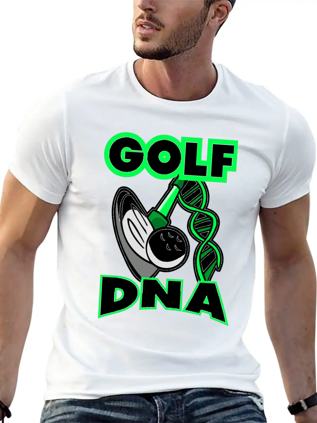 Golf DNA T-Shirt Neon Green Golf Club Unisex Casual T-Shirt – Clean Design For Daily Comfort