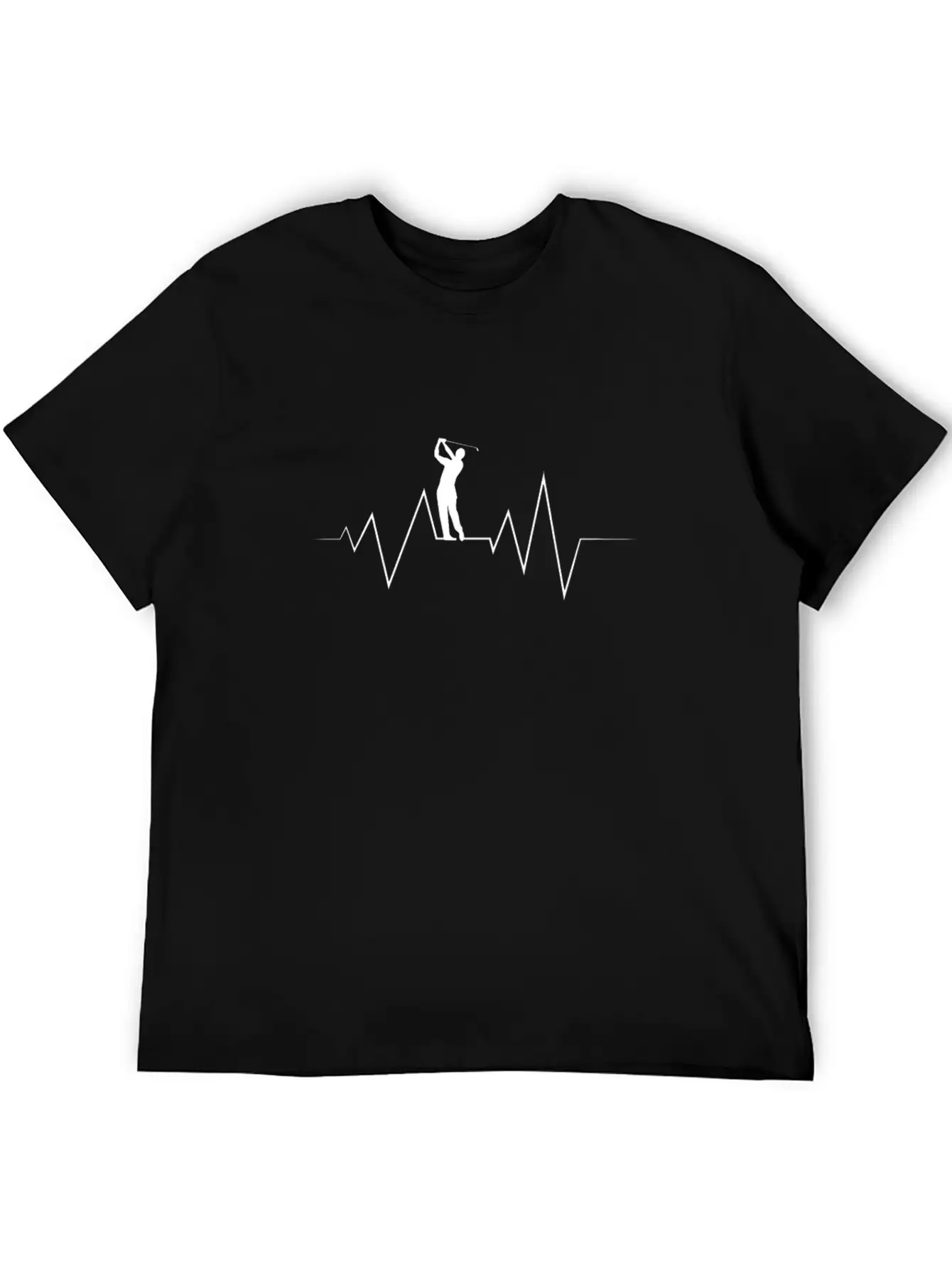 Golf Heartbeat Golfer Golfing Putter Birdie Gift Unisex Short Sleeve Soft Cotton T-Shirt – Casual Everyday Wear