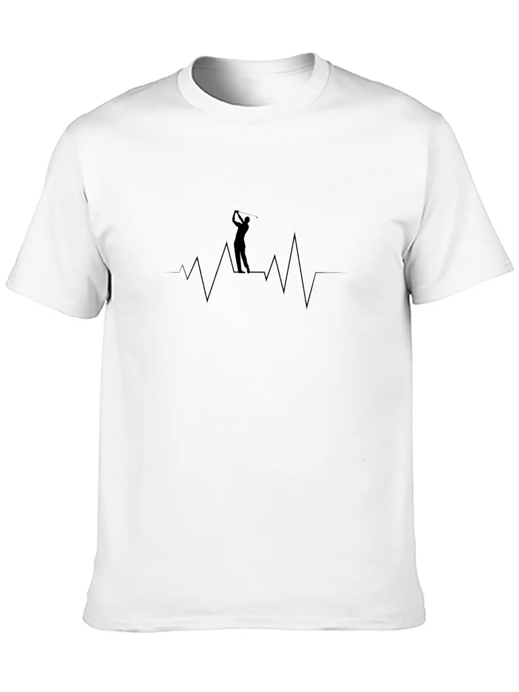 Golf Heartbeat Golfer Golfing Putter Birdie Gift Unisex Short Sleeve Soft Cotton T-Shirt – Casual Everyday Wear
