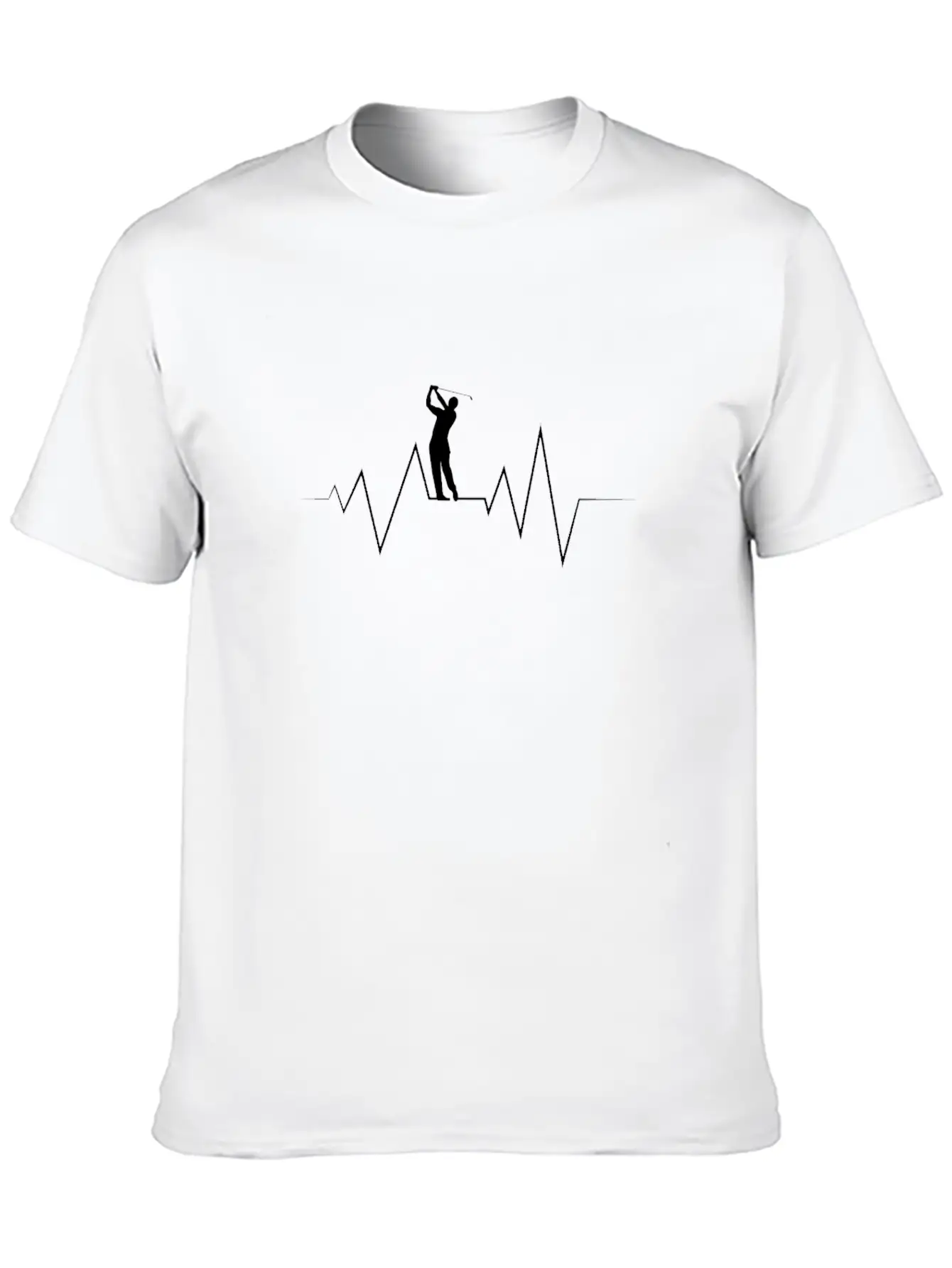 Golf Heartbeat Golfer Golfing Putter Birdie Gift Unisex Short Sleeve Soft Cotton T-Shirt – Casual Everyday Wear