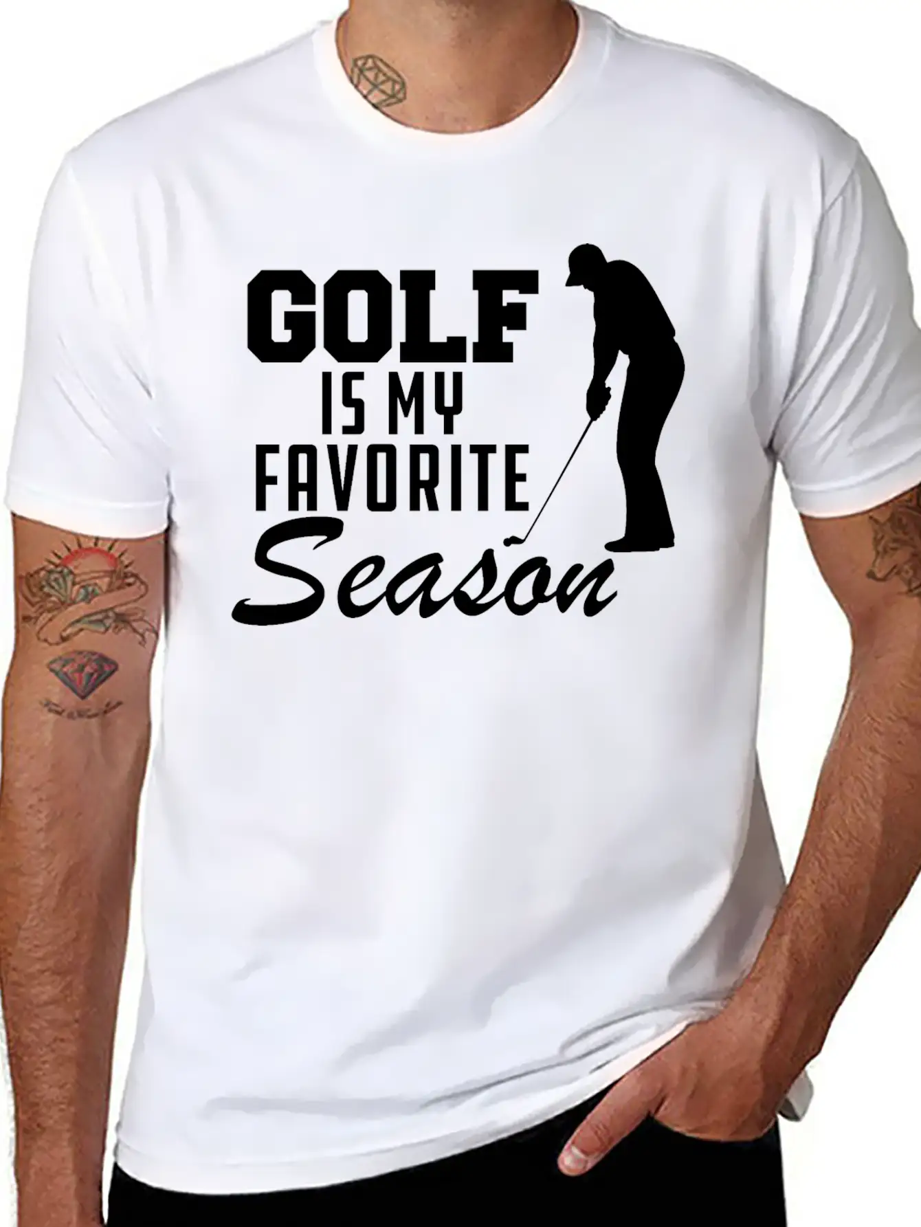Golf Is My Favorite Season Casual Graphic T-Shirt – Simple And Comfortable Daily Wear