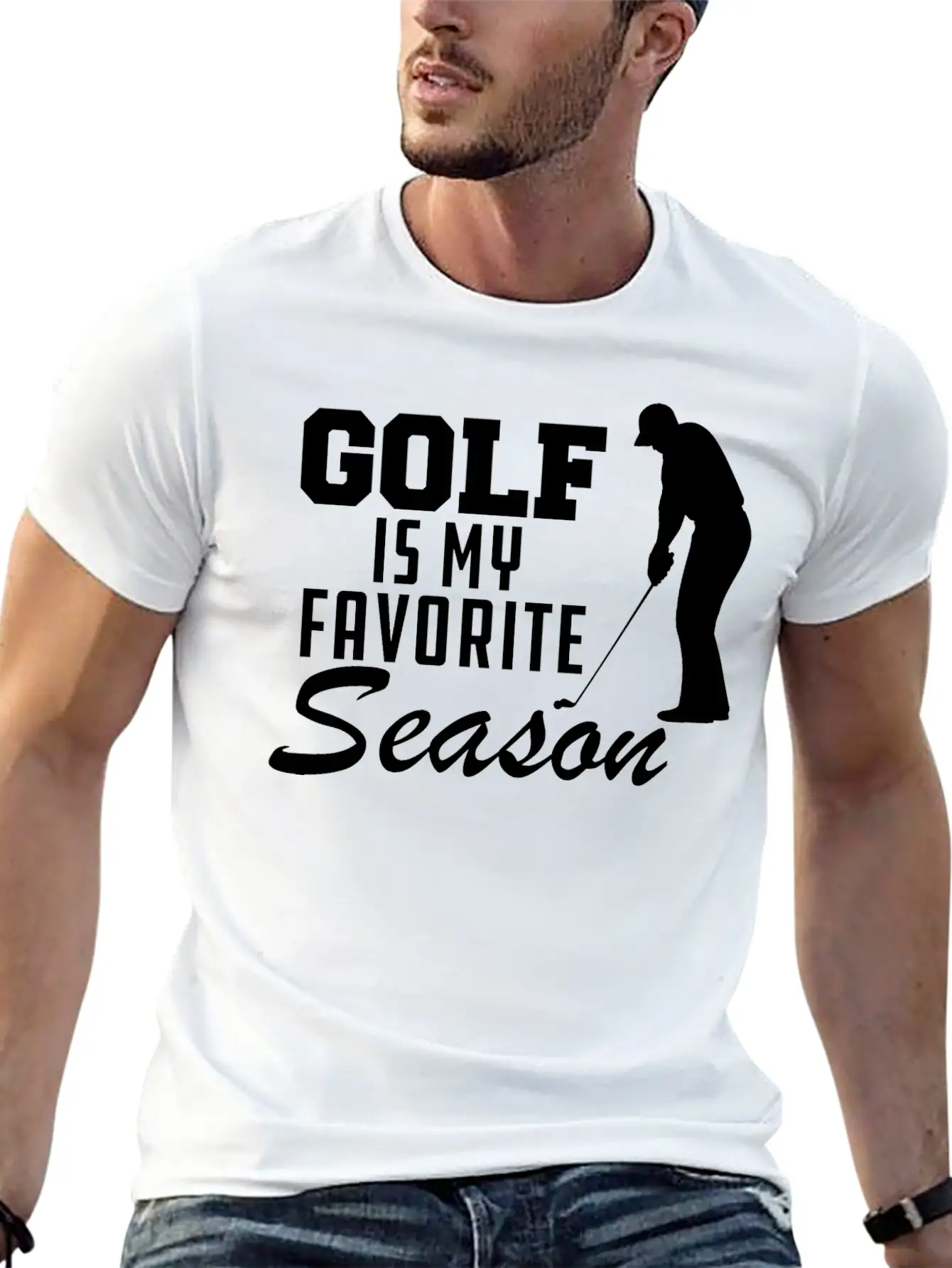 Golf Is My Favorite Season Casual Graphic T-Shirt – Simple And Comfortable Daily Wear