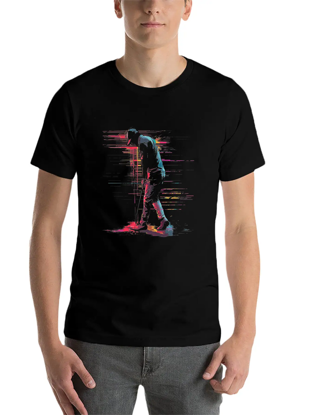 Golfer Retrowave Breathable Soft Cotton T-Shirt – Timeless Casual Look