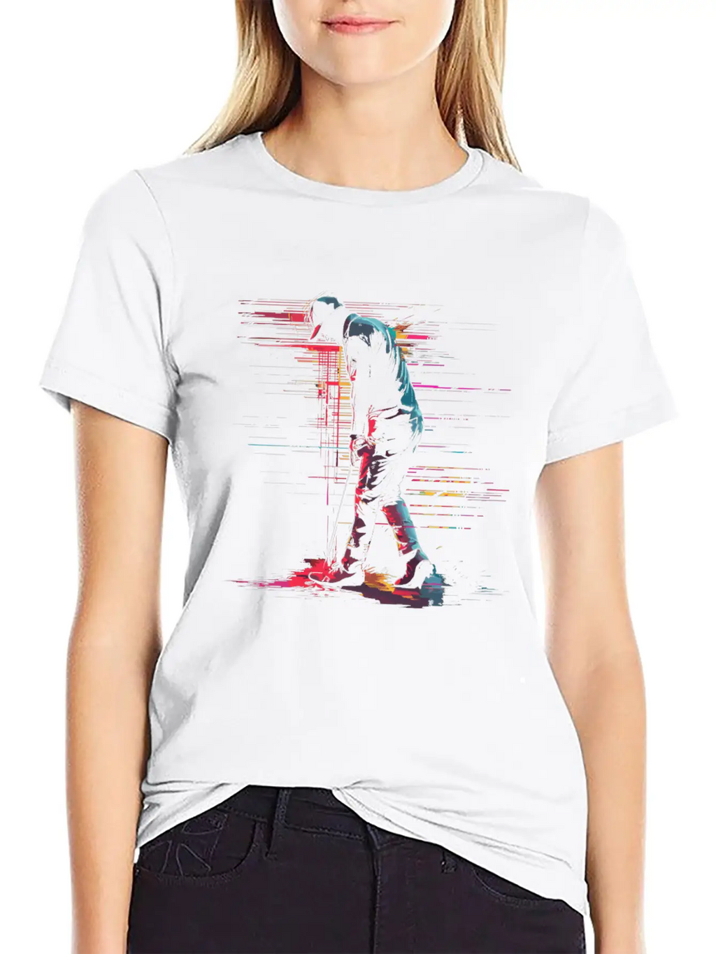 Golfer Retrowave Breathable Soft Cotton T-Shirt – Timeless Casual Look