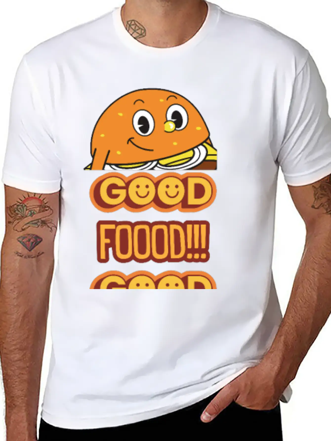 Good Food Good Mood Breathable Soft Cotton T-Shirt – Timeless Casual Look