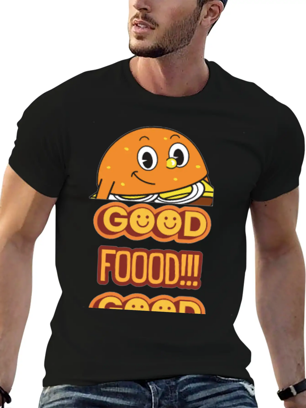 Good Food Good Mood Breathable Soft Cotton T-Shirt – Timeless Casual Look