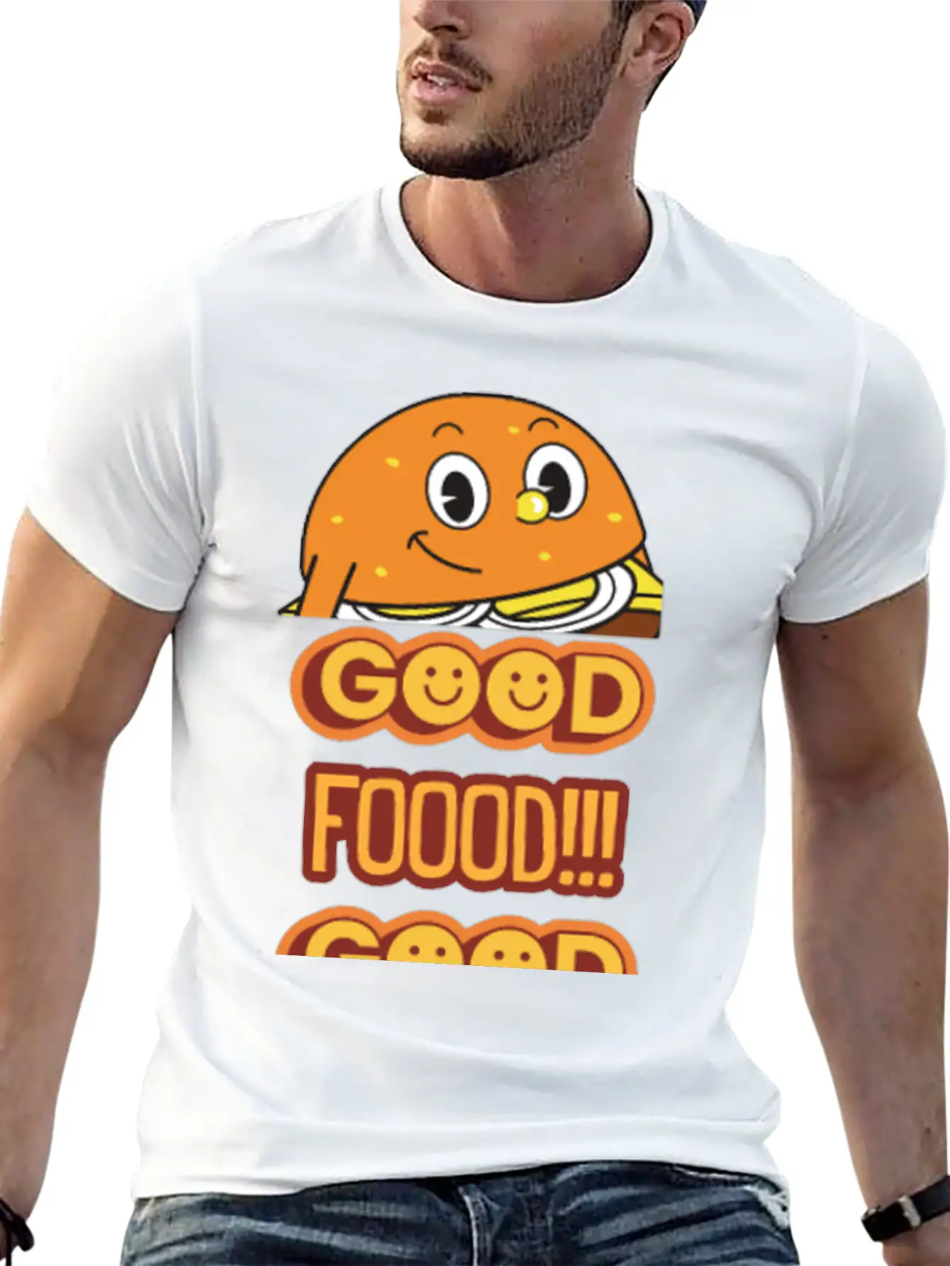 Good Food Good Mood Breathable Soft Cotton T-Shirt – Timeless Casual Look