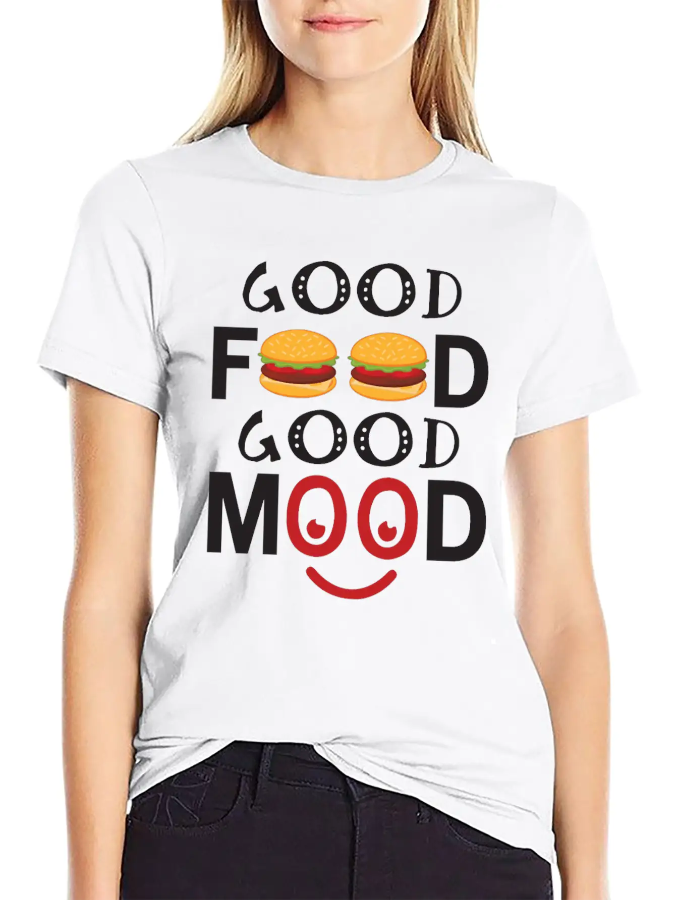 Good Food Good Mood Essential Cotton Tee For Daily Outfits – Unisex Style