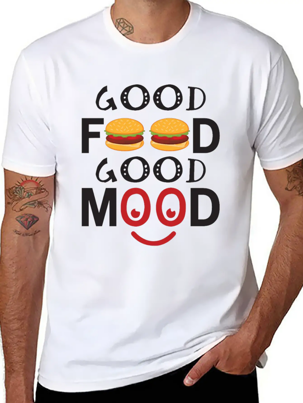 Good Food Good Mood Essential Cotton Tee For Daily Outfits – Unisex Style