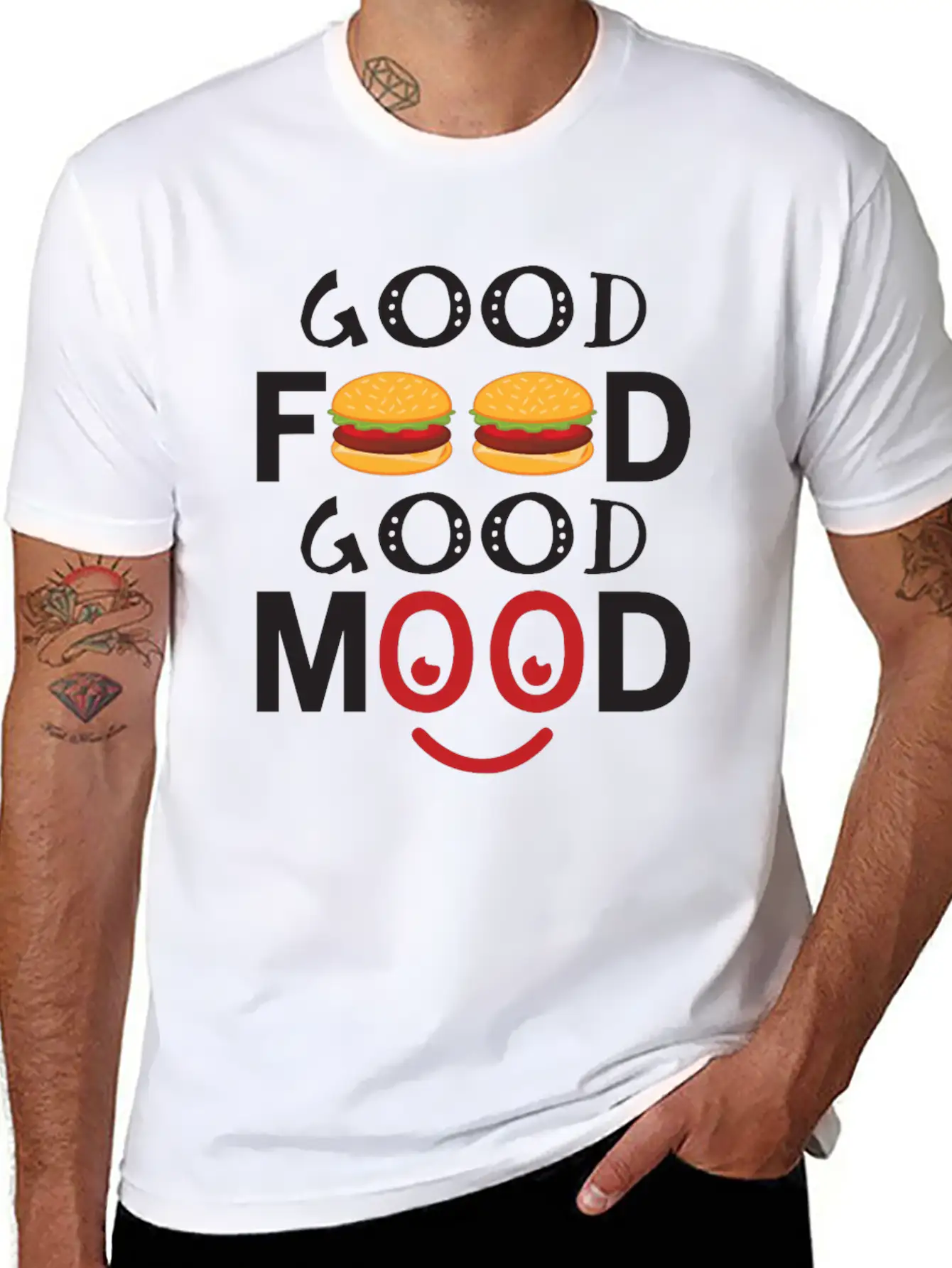 Good Food Good Mood Essential Cotton Tee For Daily Outfits – Unisex Style
