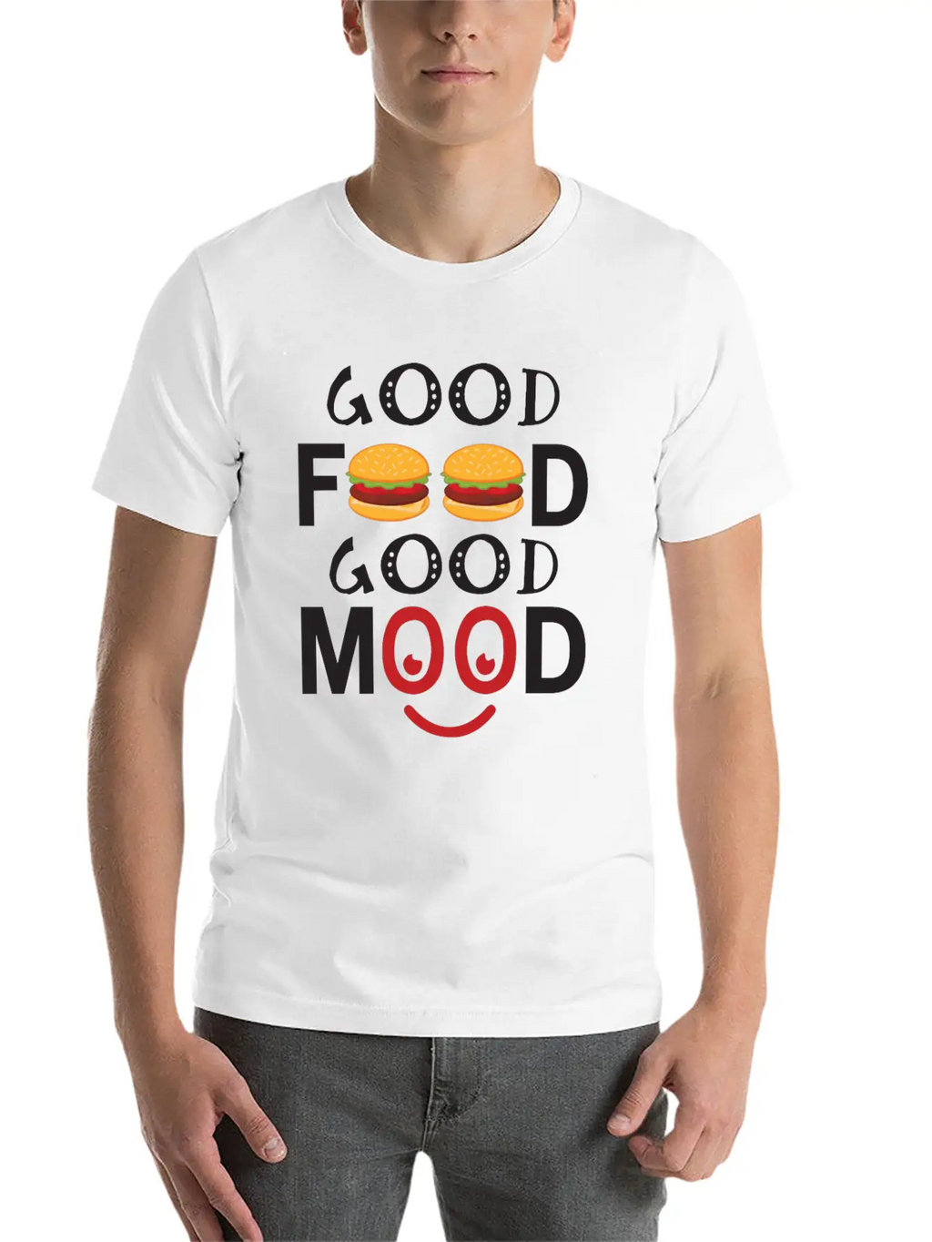 Good Food Good Mood Essential Cotton Tee For Daily Outfits – Unisex Style