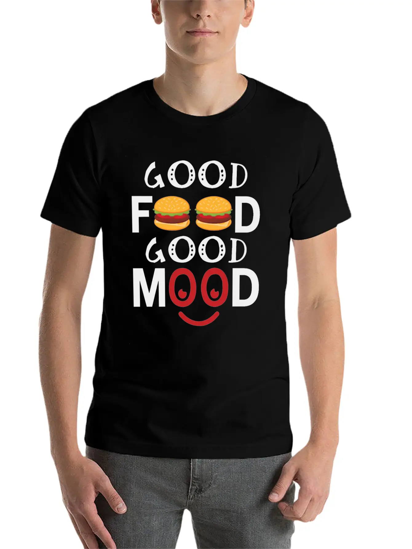 Good Food Good Mood Essential Cotton Tee For Daily Outfits – Unisex Style