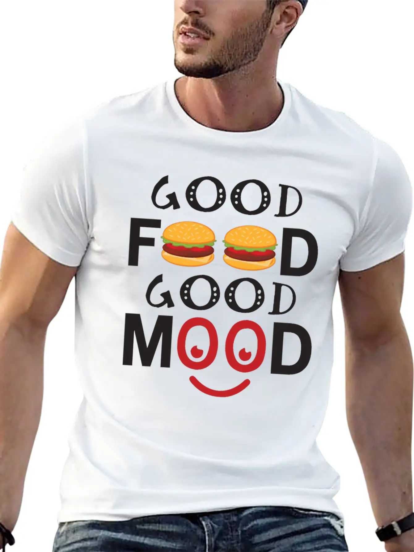 Good Food Good Mood Essential Cotton Tee For Daily Outfits – Unisex Style