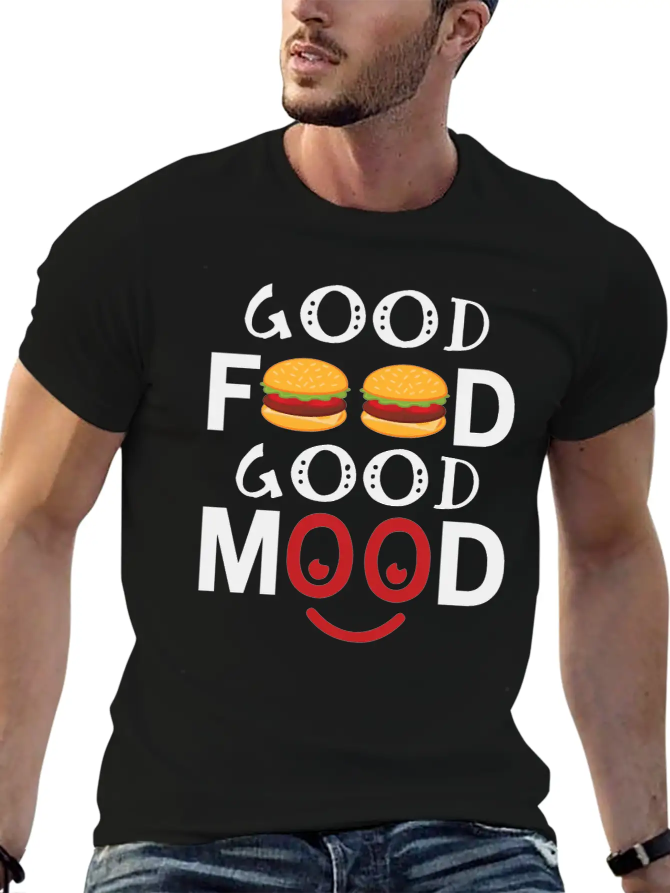 Good Food Good Mood Essential Cotton Tee For Daily Outfits – Unisex Style