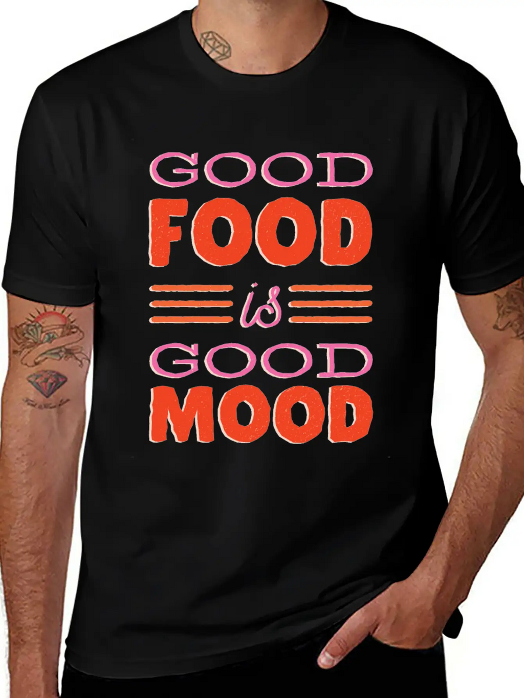 Good Food Is Good Mood Gift Idea Casual Graphic T-Shirt – Simple And Comfortable Daily Wear