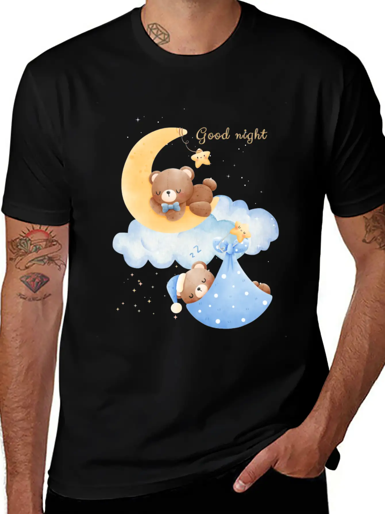 Good Night Bear Unisex Casual T-Shirt – Clean Design For Daily Comfort