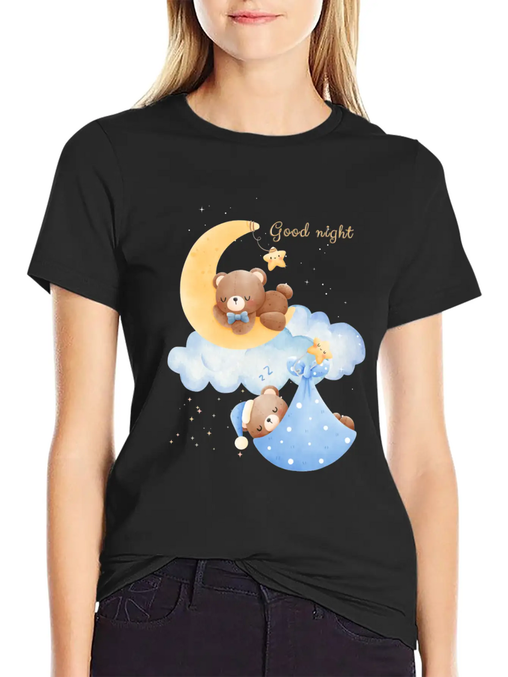 Good Night Bear Unisex Casual T-Shirt – Clean Design For Daily Comfort