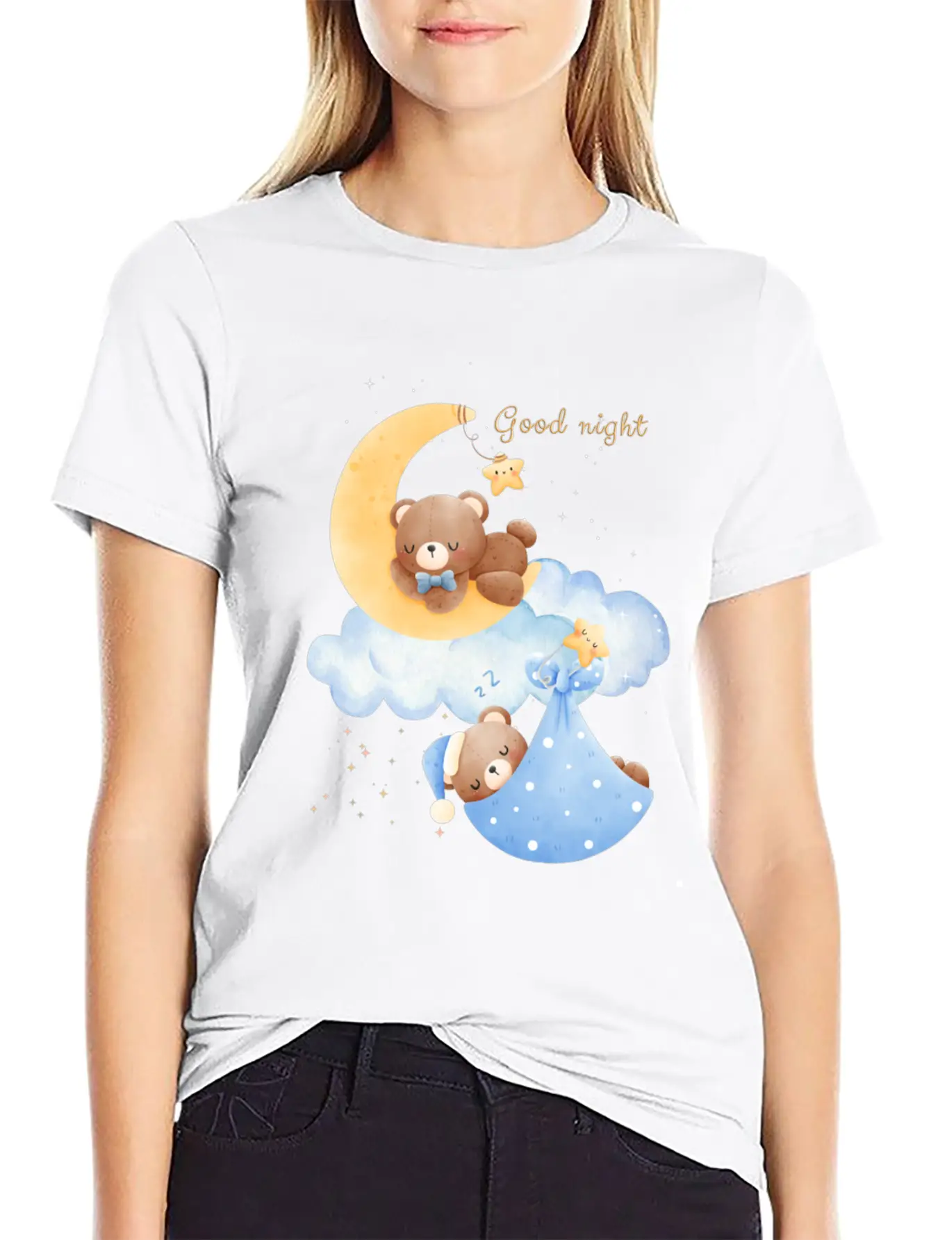 Good Night Bear Unisex Casual T-Shirt – Clean Design For Daily Comfort