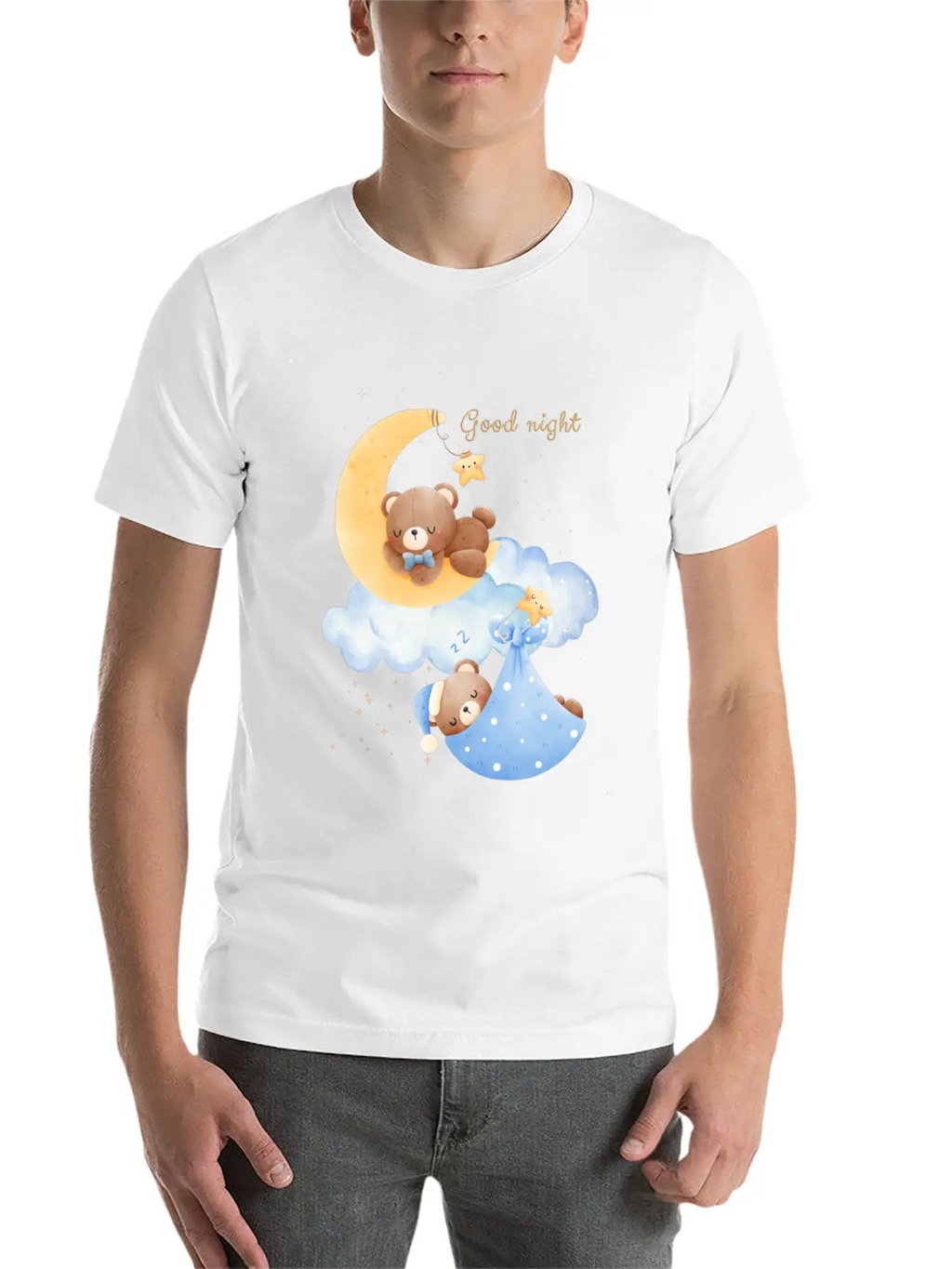 Good Night Bear Unisex Casual T-Shirt – Clean Design For Daily Comfort