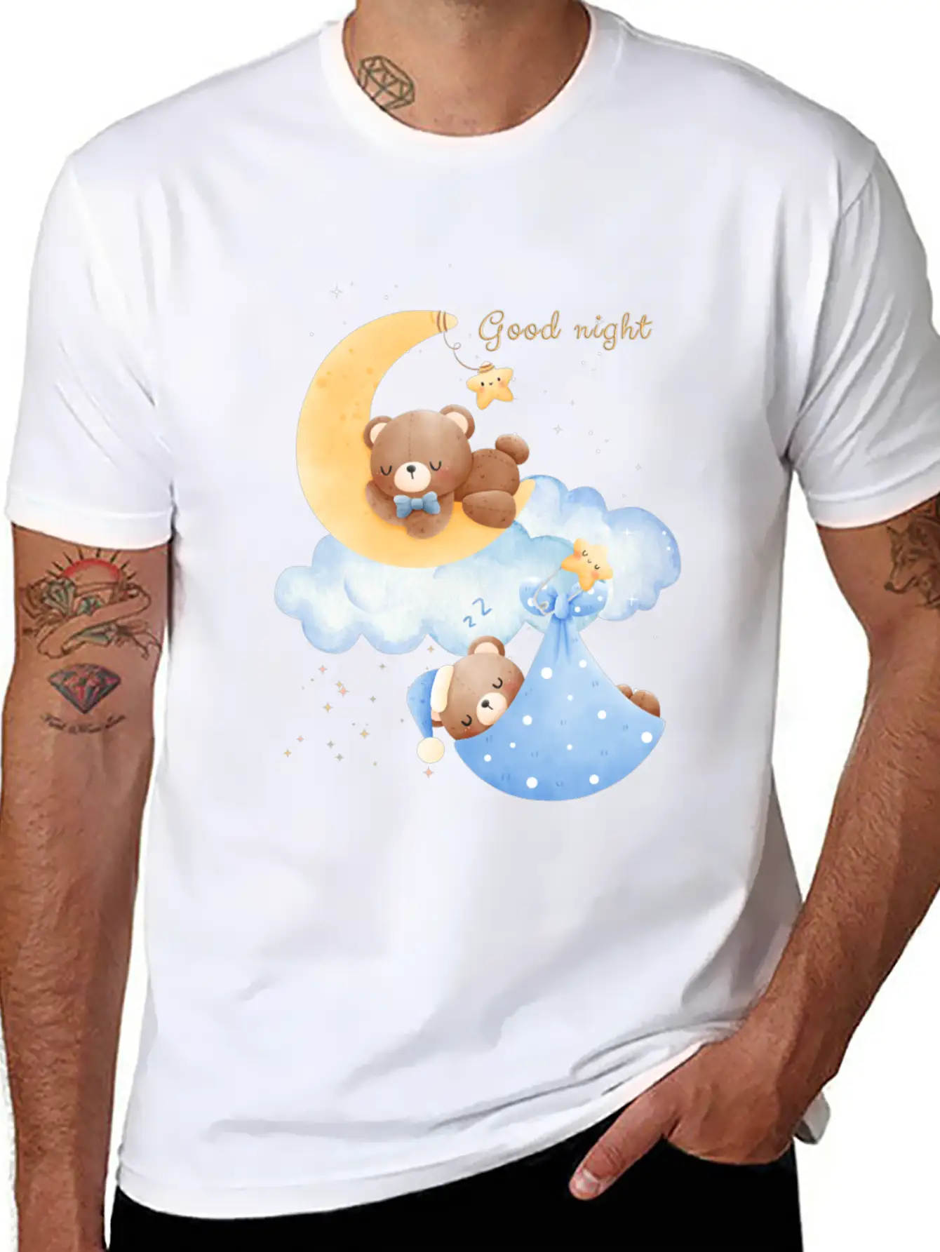 Good Night Bear Unisex Casual T-Shirt – Clean Design For Daily Comfort