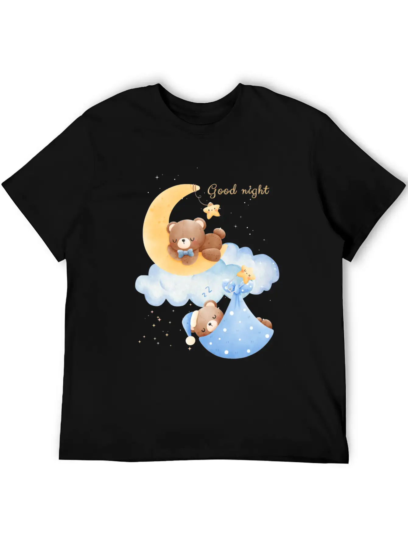 Good Night Bear Unisex Casual T-Shirt – Clean Design For Daily Comfort